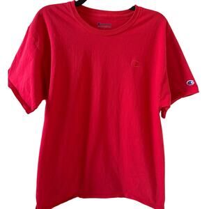 Champion Authentic Activewear Red 100% Cotton T-shirt Tee Mens Size L